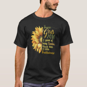 June Girl 2016 6 Years Old 6 Sunshine Birthday T-Shirt