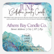 June Hidden Jewellery Candle Product Label