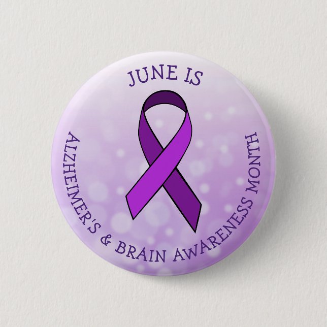 June is Alzheimer’s and Brain Awareness Month 6 Cm Round Badge (Front)