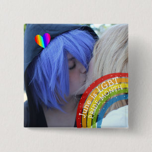 June is LGBT Pride Month Photo 15 Cm Square Badge