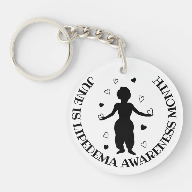 June is Lipedema Awareness Month Key Ring (Front)