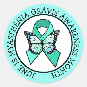 June is Myasthenia Gravis Awareness Month Button Classic Round Sticker