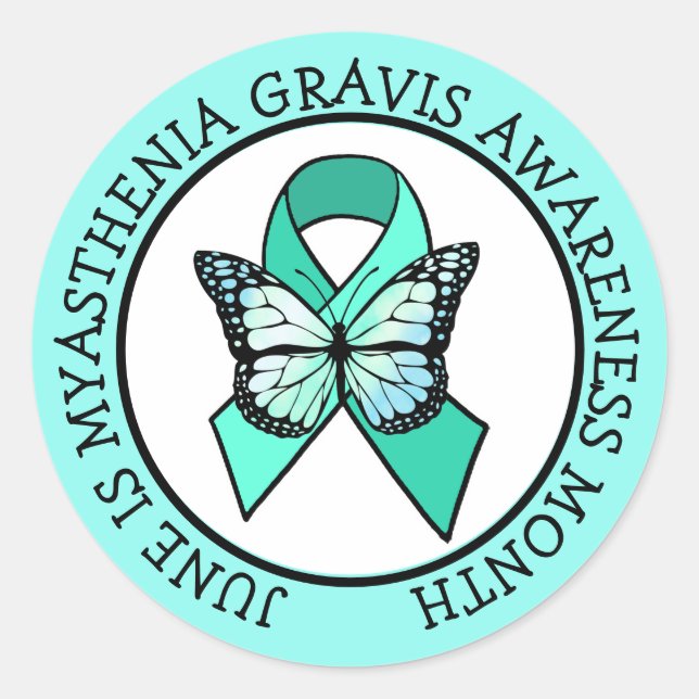 June is Myasthenia Gravis Awareness Month   Button Classic Round Sticker (Front)