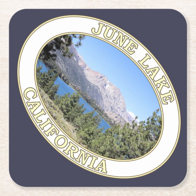 June Lake and Eastern Sierra Nevada Mountains Square Paper Coaster (Front)