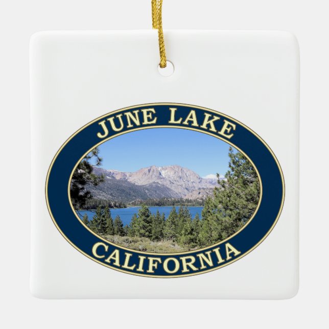 June Lake, California Ceramic Ornament (Front)