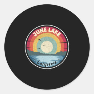 June Lake California Colourful Scene Classic Round Sticker