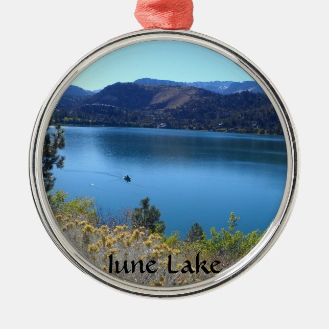 June Lake, California Metal Tree Decoration (Front)