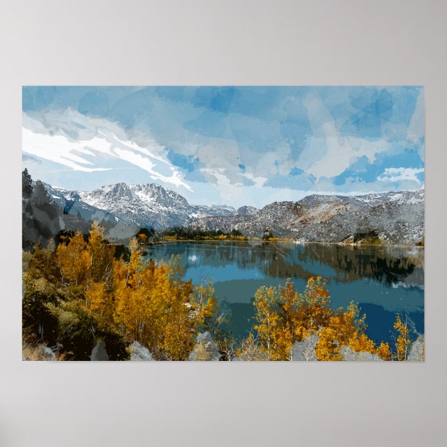 June Lake in Sierra Nevada Range of California Poster (Front)