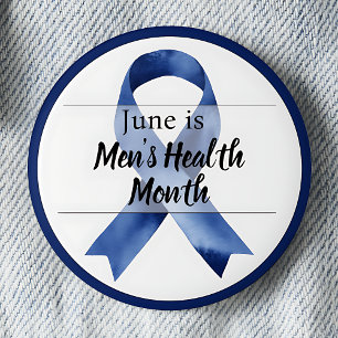 June Men's Health Month 6 Cm Round Badge