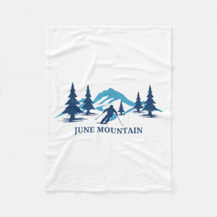 June Mountain California Ski Resort Skiing Skier _ Fleece Blanket