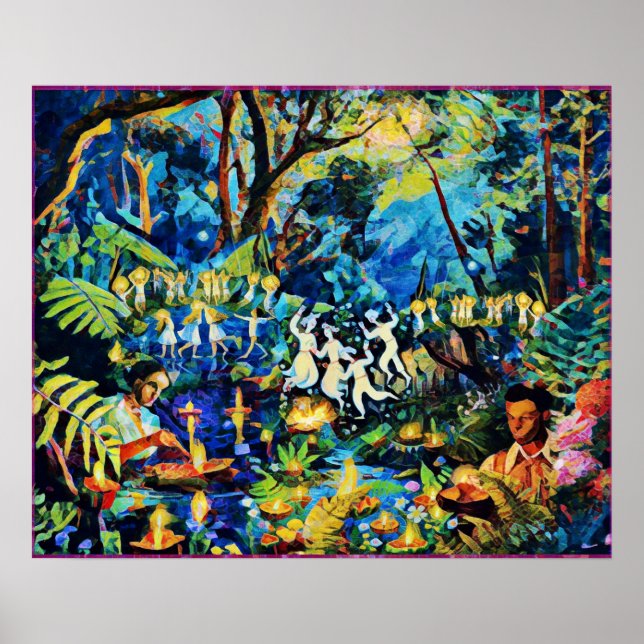 June Naive Folk Art Spring Celebration Poster (Front)