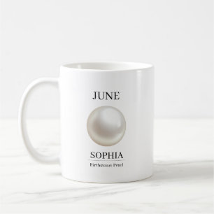 June Pearl Personalised Birthday Coffee Mug
