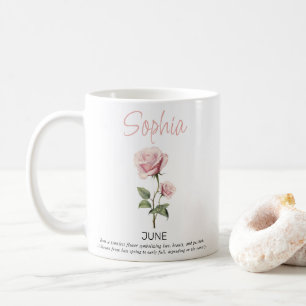 June Personalised Birth Flower  Coffee Mug