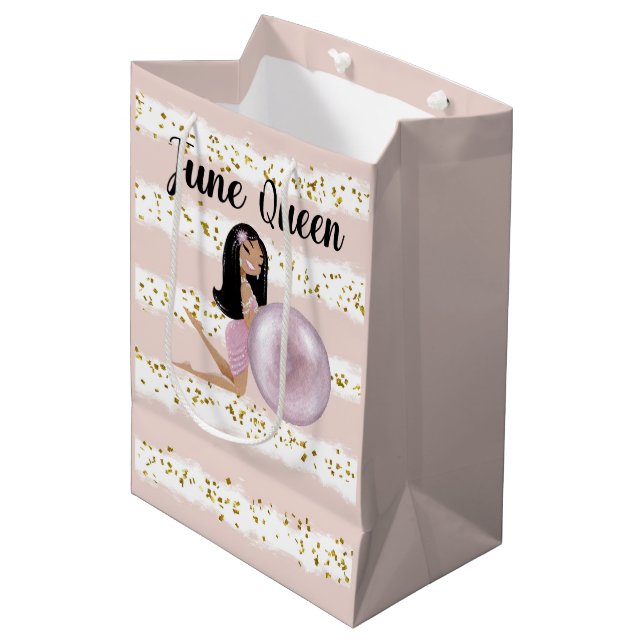 June Queen Birthday Medium Gift Bag (Front Angled)