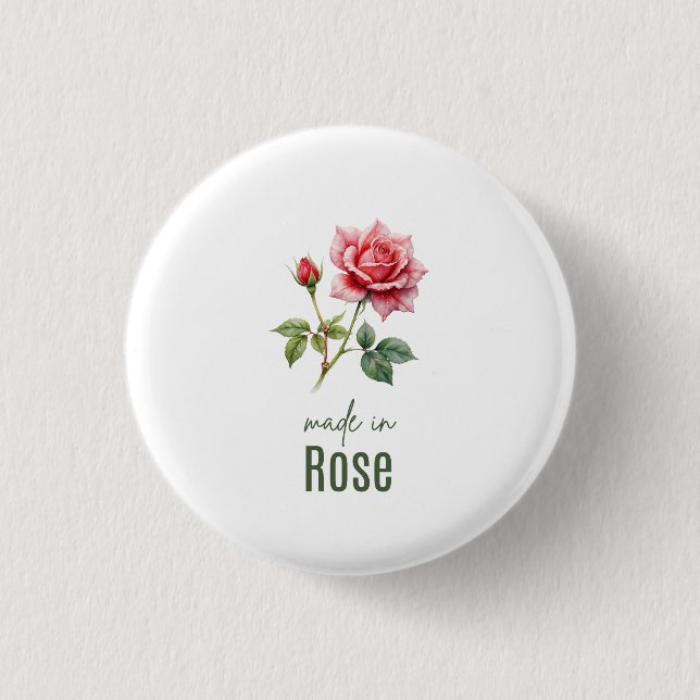 June Rose Birth Flower Flat Thank You  3 Cm Round Badge (Front)