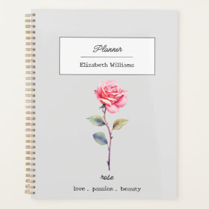JUNE ROSE BIRTH FLOWER PERSONALIZED PLANNER