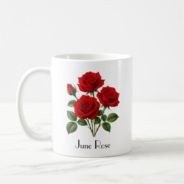 June Rose Flowers Coffee Mug (Left)
