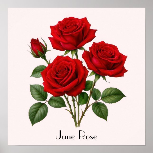 June Rose Flowers Poster (Front)