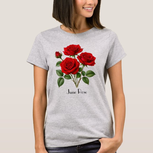 June Rose Flowers T-Shirt (Front)