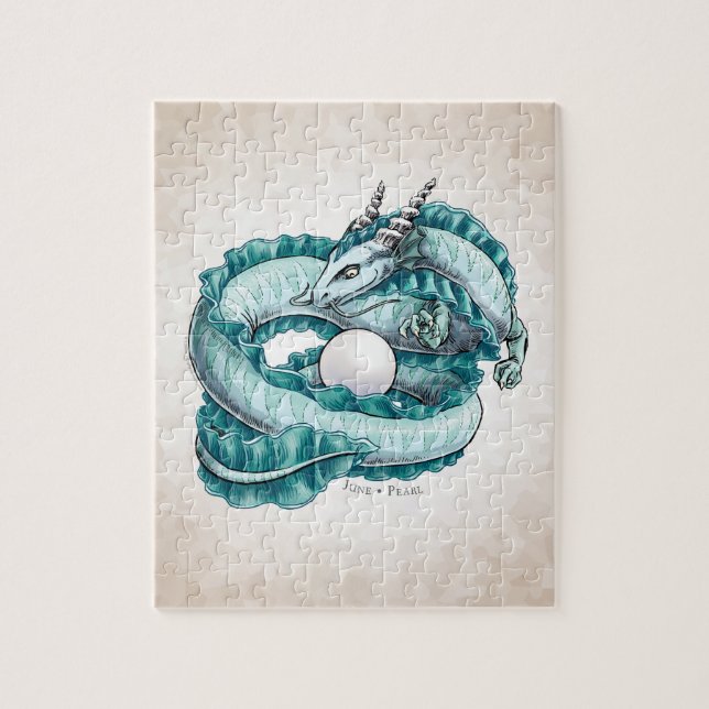 June’s Birthstone Dragon: Pearl Jigsaw Puzzle (Vertical)