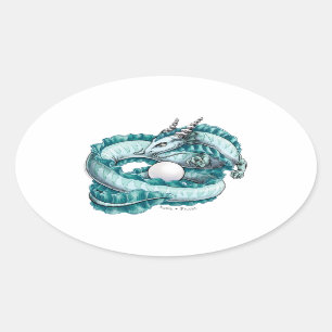 June’s Birthstone Dragon: Pearl Oval Sticker