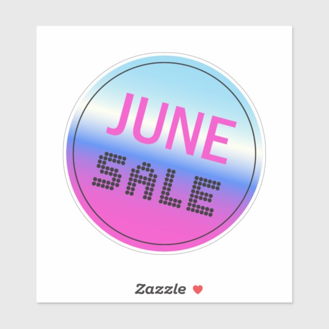 June Sale Gradient Holographic Style Sticker (Sheet)