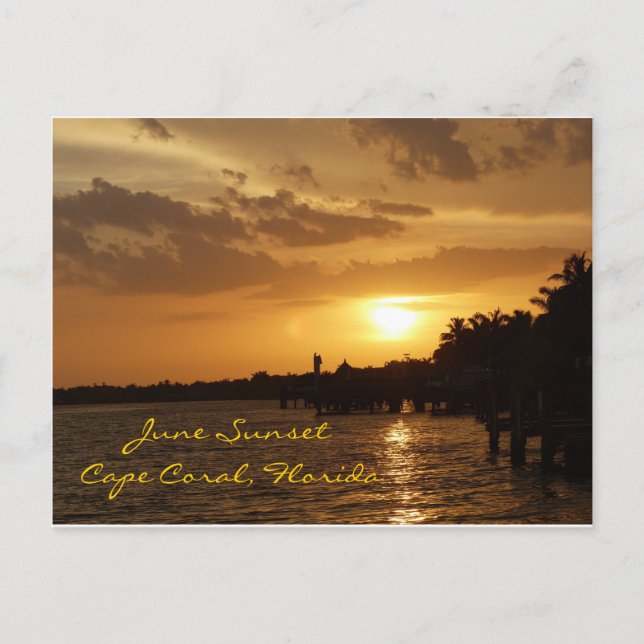 June Sunset in Cape Coral, Florida Postcard (Front)