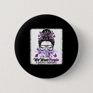 June We Wear Purple Alzheimerheimers Awareness Mes 6 Cm Round Badge
