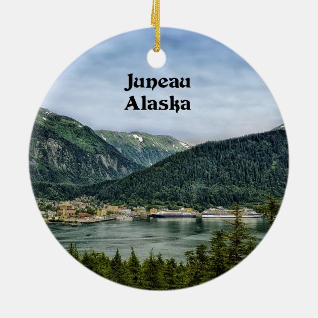 Juneau, Alaska Ceramic Tree Decoration (Back)