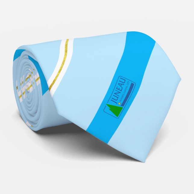 Juneau (Alaska) city flag Neck Tie (Rolled)