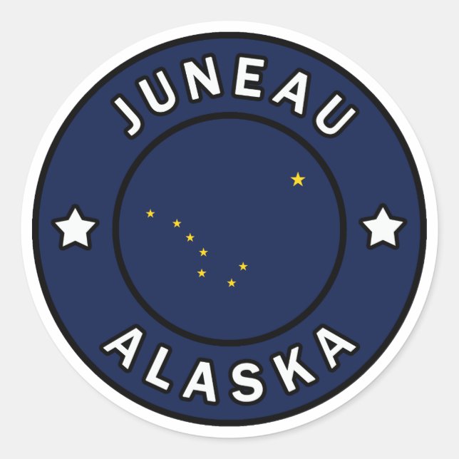 Juneau Alaska Classic Round Sticker (Front)