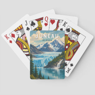 Juneau Alaska Illustration Travel Art Vintage Playing Cards