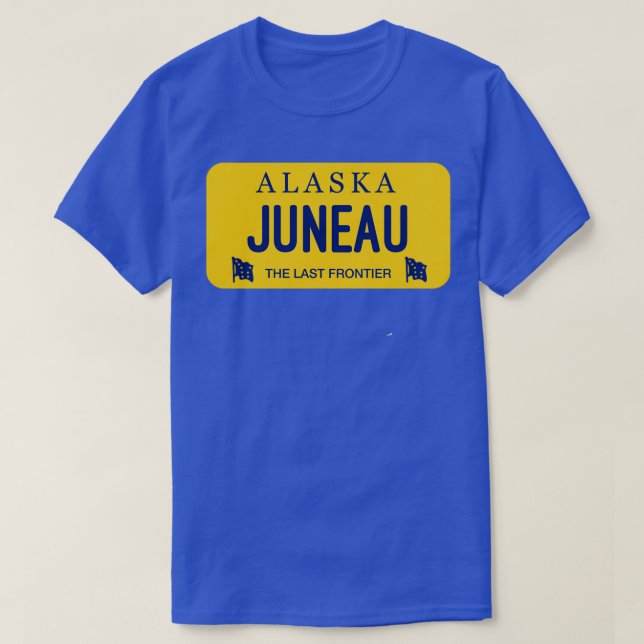 Juneau Alaska License Plate City Name T-Shirt (Design Front)