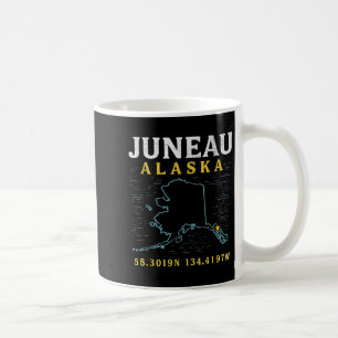 Juneau Alaska Map Coordinates, Travel Coffee Mug