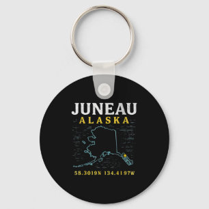 Juneau Alaska Map Coordinates, Travel  Key Ring