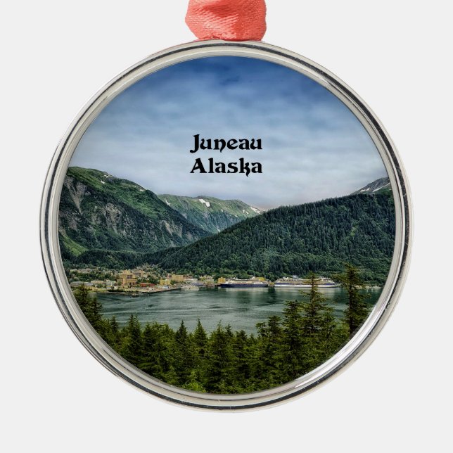 Juneau, Alaska Metal Tree Decoration (Front)