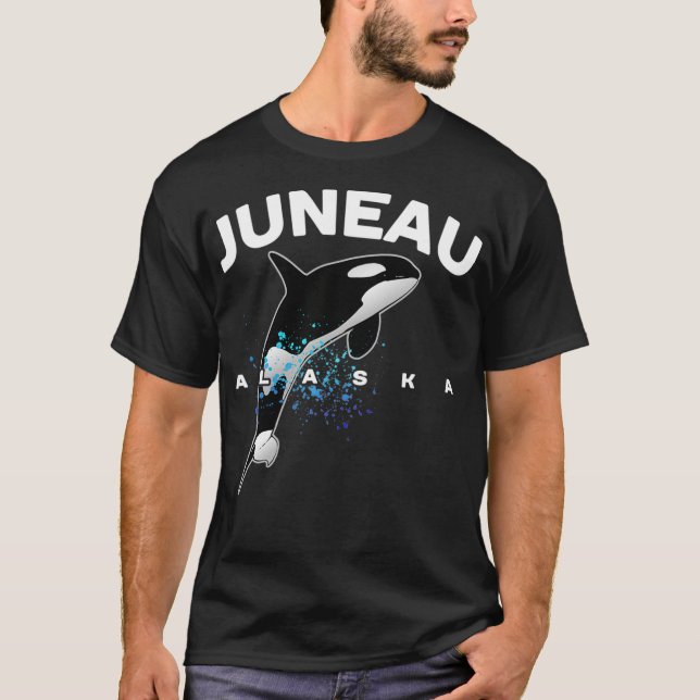 JUNEAU ALASKA Orca Killer Whale Family Travel T-Shirt (Front)