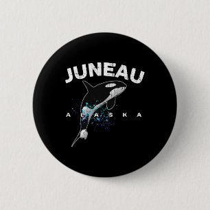 Juneau Alaska Orca Killer Whale Lover Vacation Tri 6 Cm Round Badge