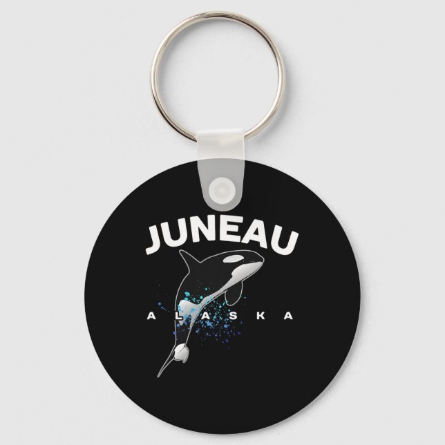 Juneau Alaska Orca Killer Whale Watching Camping V Key Ring (Front)