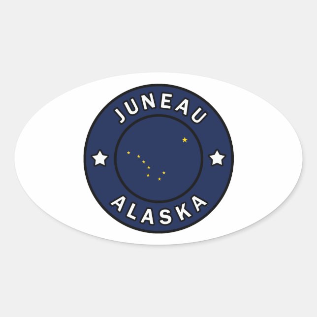 Juneau Alaska Oval Sticker (Front)