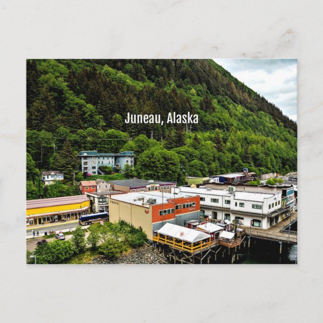 Juneau, Alaska, photograph of the town Postcard (Front)