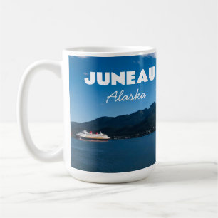 Juneau Alaska Postcard with Cruise Plane Coffee Mug