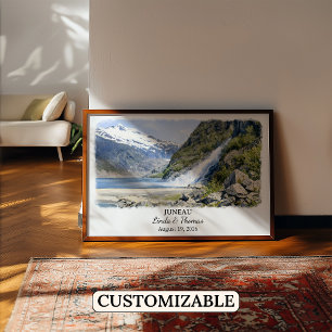 Juneau Alaska Poster, Watercolor, Custom Poster