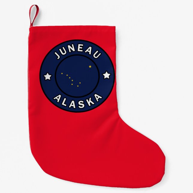Juneau Alaska Small Christmas Stocking (Front)