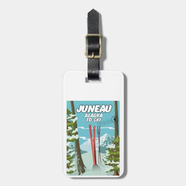 Juneau Alaska To Ski Luggage Tag (Front Vertical)
