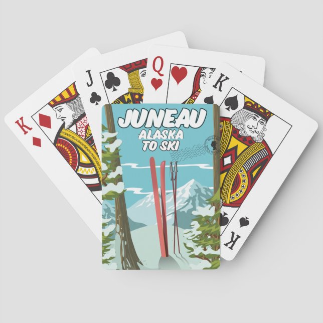 Juneau Alaska To Ski Playing Cards (Back)