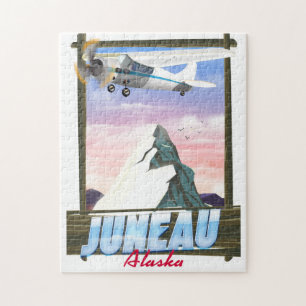 Juneau Alaska travel poster Jigsaw Puzzle