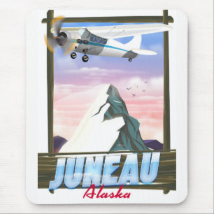 Juneau Alaska travel poster Mouse Mat