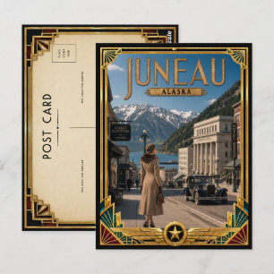 Juneau Alaska Vintage Art Deco Golden Age Postcard