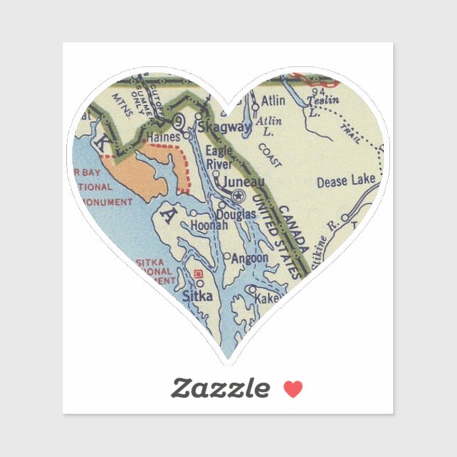 Juneau Alaska Vintage Map (Sheet)